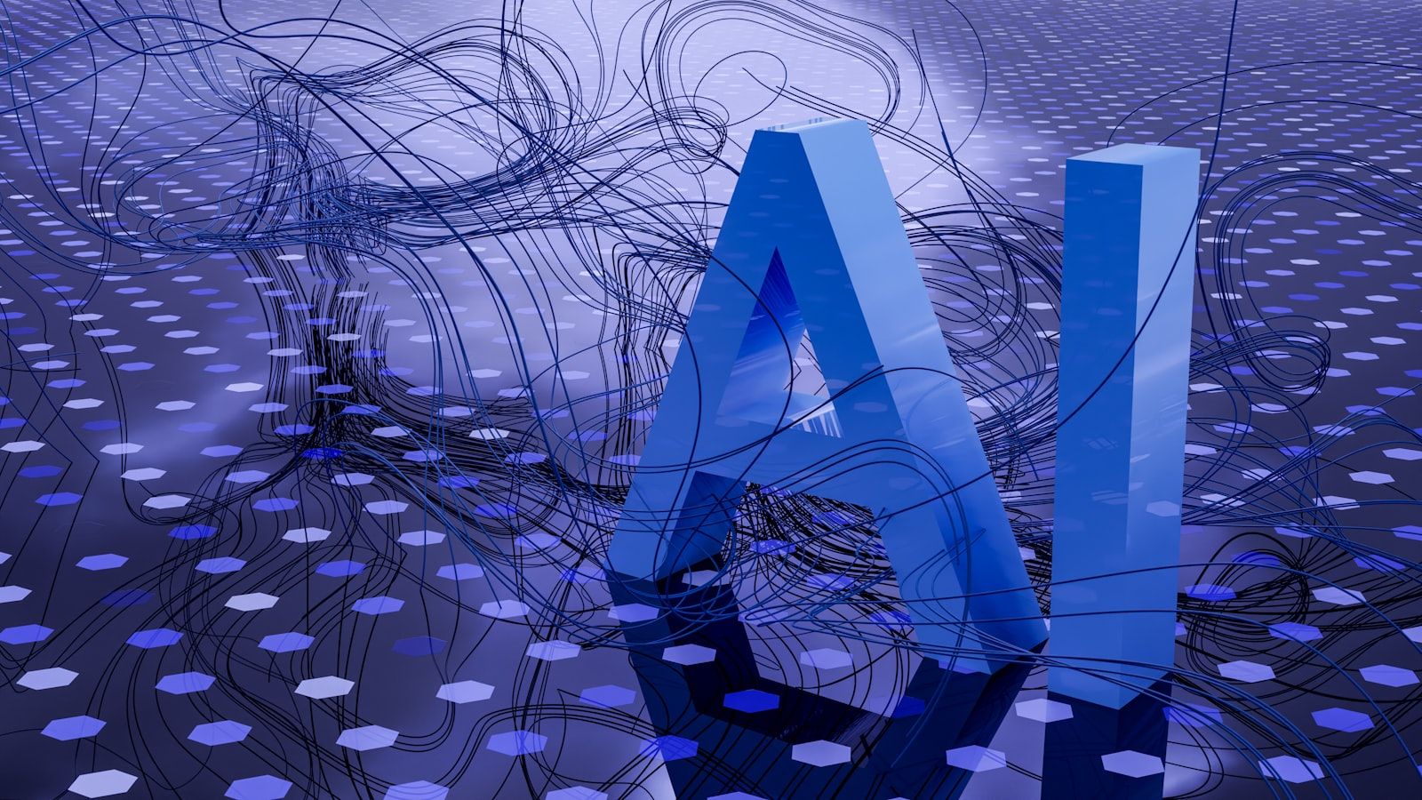 Abstract neural network visualization representing AI language models