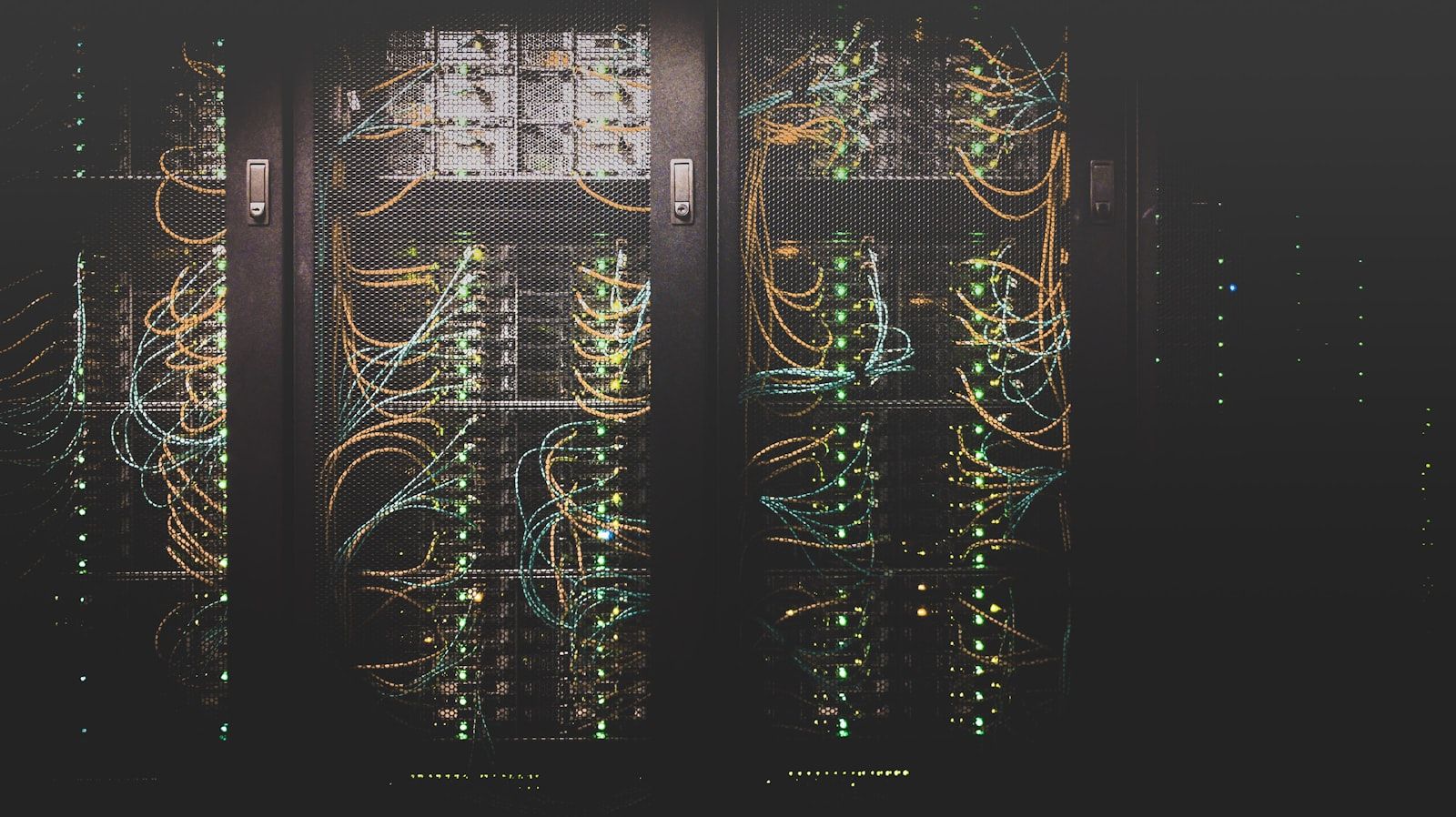 Dense network cabling and server infrastructure inside a data center